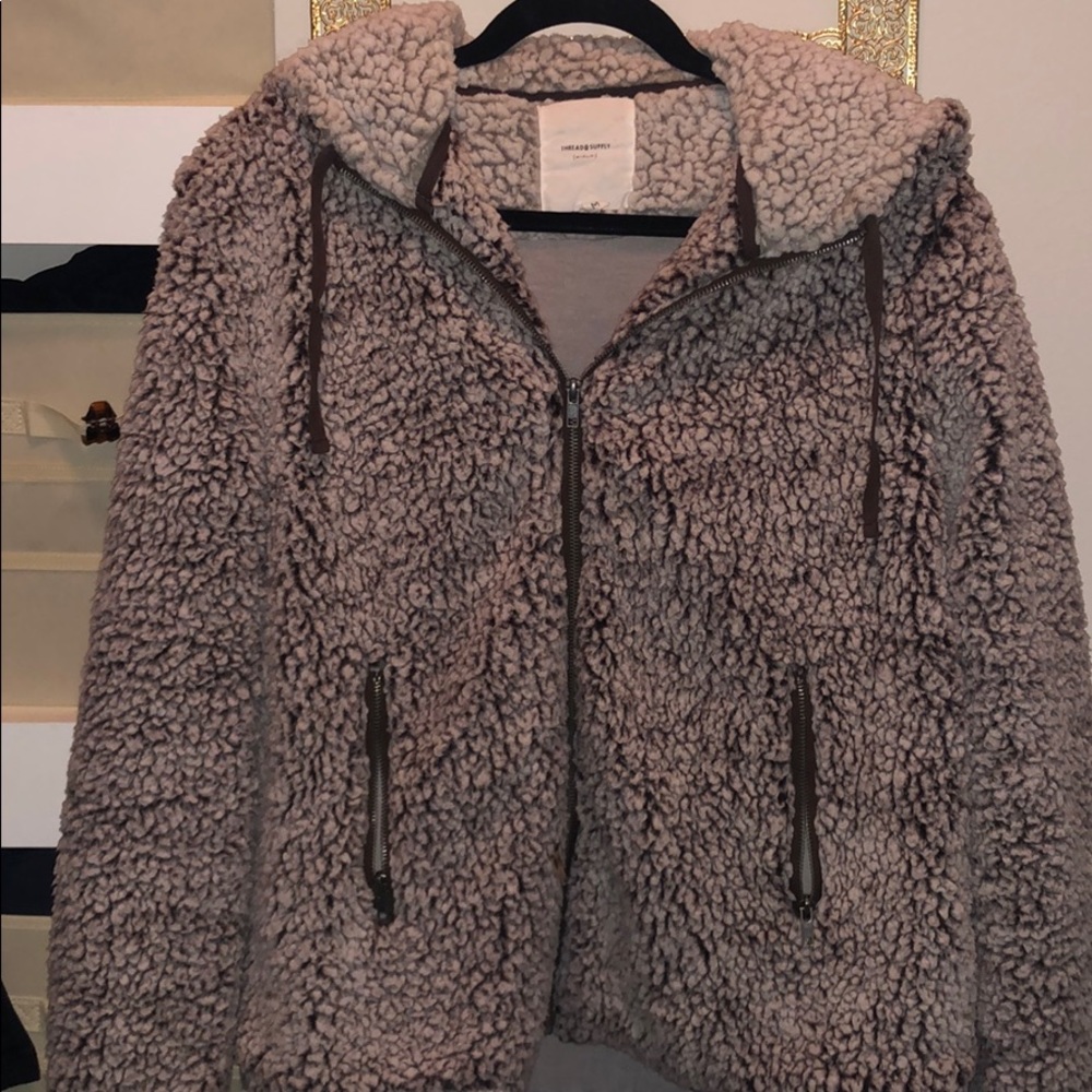 Thread & Supply Full Zip Sherpa Hooded Jacked